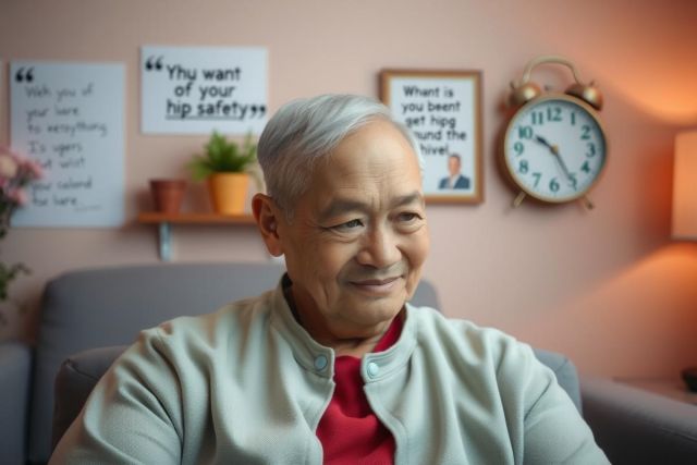 A man in a comfortable setting, possibly a living room or home office. He is seated on a couch and has a casual expression on his face. His attire suggests a relaxed, informal environment.