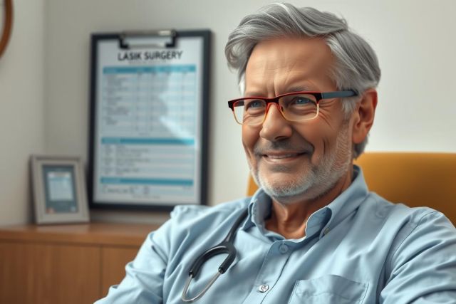 The image shows a middle-aged man seated at a desk in an office environment. The man appears to be wearing glasses and has grey hair, suggesting he might be older or of a certain profession such as a doctor. His expression is one of concern or frustration. The room has lighting that suggests an indoor setting. There are no distinctive colors or objects in the image that provide additional context.