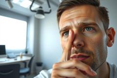 Close-up of a man with a beard, holding his finger to his lips in a shushing gesture. He's indoors, likely in an office or studio space with a window and desk visible in the blurred background. The lighting is natural and bright.