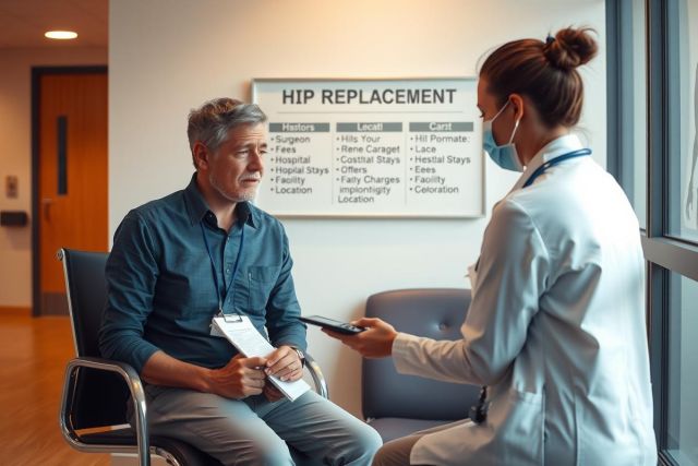 The image features a doctor's office setting with a medical professional and a patient. The medical professional is wearing a white coat, indicating their role as a healthcare provider.