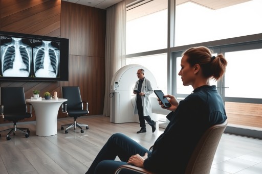 How is lung disease diagnosed using imaging tests?