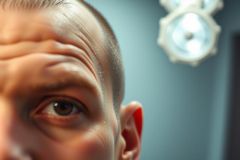 Close-up portrait focusing on an eye, captured in soft, diffused light. The image has a shallow depth of field, emphasizing the detail of the eye and a blurred background. Warm tones dominate, creating a contemplative and intimate feel.