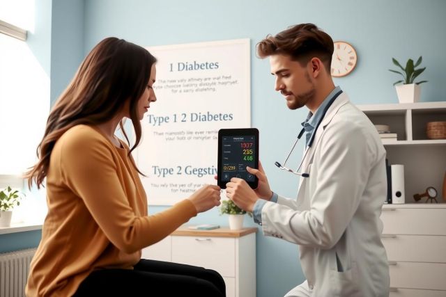 A woman is sitting on a chair with her arm outstretched towards a doctor who is holding a tablet. Both individuals are engaged in an interaction, possibly related to health or medical services. The environment suggests a clinical setting, which could be a waiting area or a consultation room within a medical facility.