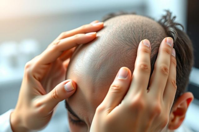 Close-up of a person holding their head, expressing stress or frustration. Soft lighting, neutral background. Focus on hands and forehead, conveying emotion and anxiety.