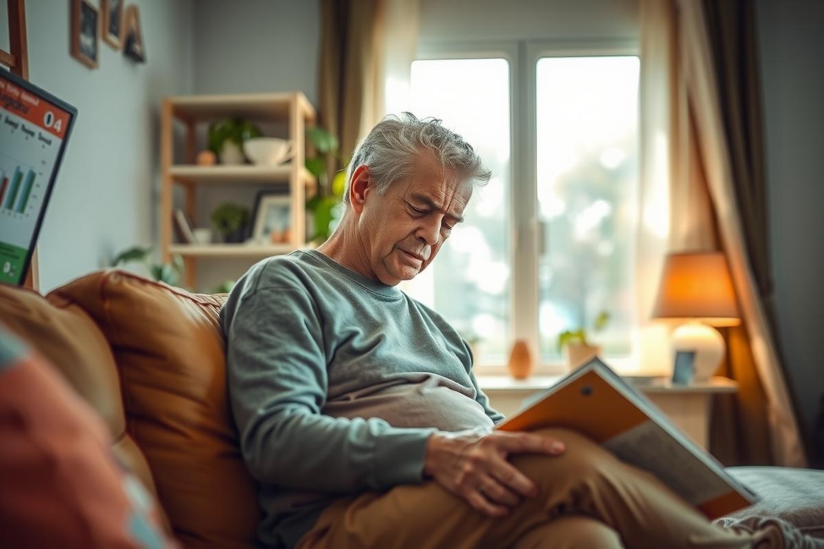 A man in a cozy living room is engrossed in reading a book. He's comfortably seated on a couch with multiple books scattered around him, suggesting he's spending a significant amount of time immersed in literature.