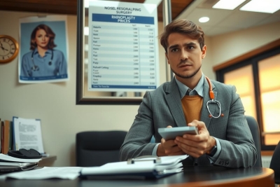 The image portrays a man in a professional setting, possibly an office environment. He is seated at a desk and appears to be focused on his work, with papers scattered around him, suggesting a busy day. The man's attire includes a dark suit with a tie, indicating formality of the situation. In front of him on the desk, there's a cup and a smartphone, which might imply he is multitasking or taking a break. The overall scene suggests a moment from a workday, capturing the modern-day professional workspace.